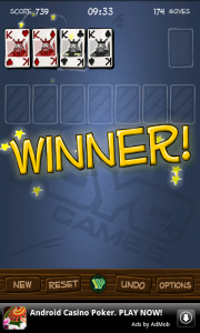 Simply Solitaire Winner - I didn't win the first time!