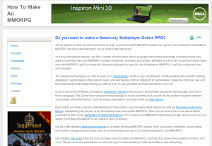 How to Make An MMORPG Homepage
